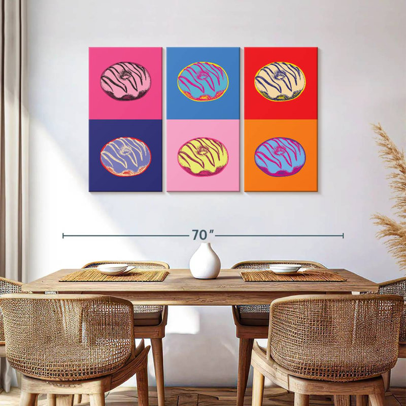 Yarlin Colorful Doughnuts Pop, 36" H x 57" W