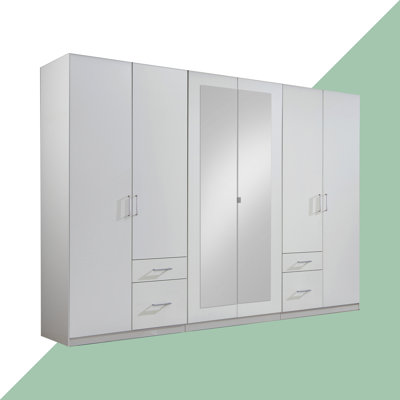 Aviva 6 Door Manufactured Wood Wardrobe