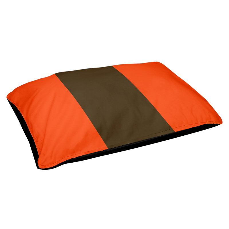 Coral Fleece Pet Bed, 50" L x 40" W, Orange/Brown