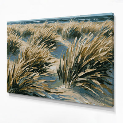 Art mural sur toile beige à motif de dunes côtières