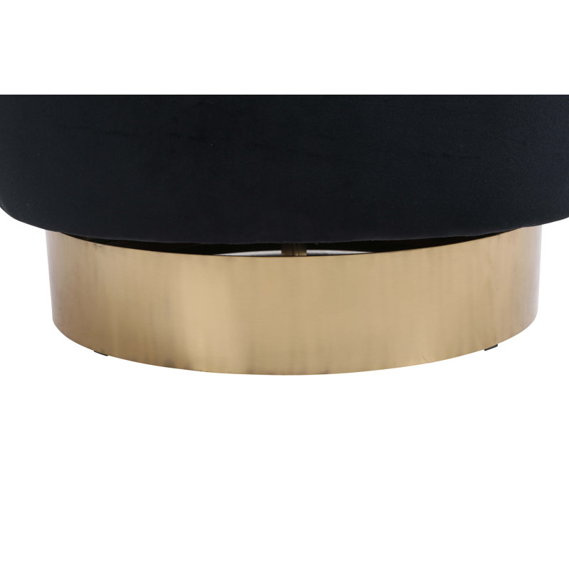 Fauteuil demi-tonneau en velours, Noir