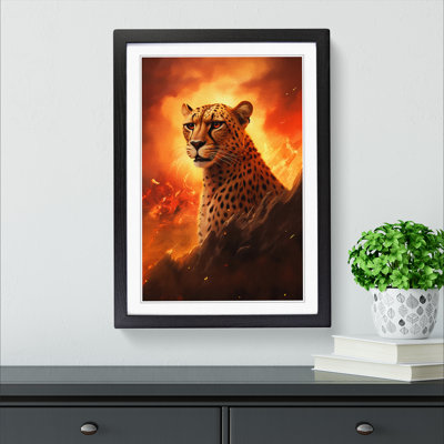 Cheetah Romanticism - Single Picture Frame Print on Wood