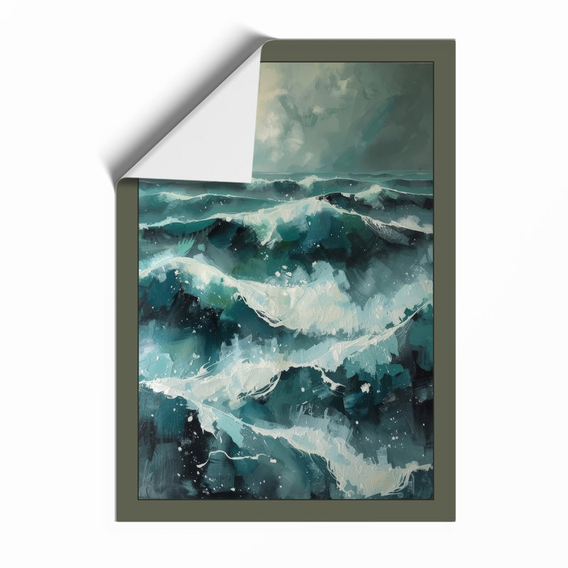Turbulent Seascape Coastal - Framed Print, A2 - 59.4 x 42.0 cm, Unframed