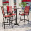 Tabourets de bar pivotants en polyester enduits de PVC toutes saisons Corchado avec dossier haut et accoudoirs-525892299