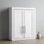 Armoire de salle de bain murale avec tablettes réglables, armoire de rangement en bois blanc de style Shaker avec quincaillerie en nickel brossé