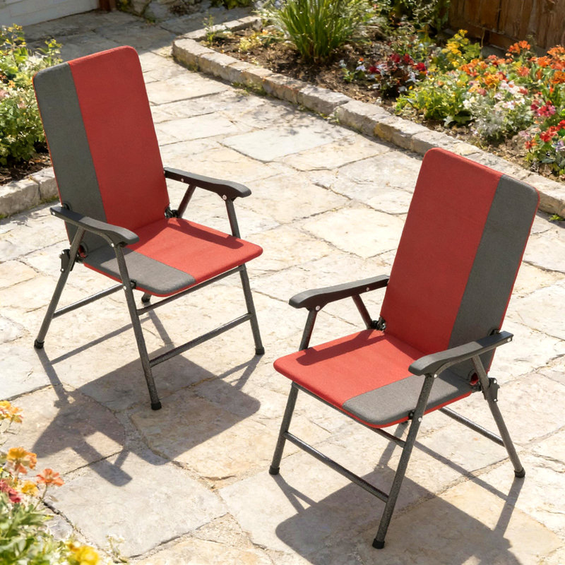 Ensemble de 2 chaises de patio, ensemble de chaises d'extérieur à haut dossier, chaises de jardin, chaises de camping pliantes