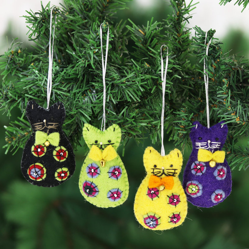 Ornements en feutre de laine Crafty Cats