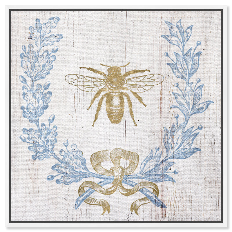 Couronne et ruban I - impression, H 13 po x l 13 po, Toile avec cadre blanc