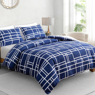 Ultra Soft Microfiber Duvet Cover Set Hypoallergenic Reversible Bedding with Secure Zipper Closure