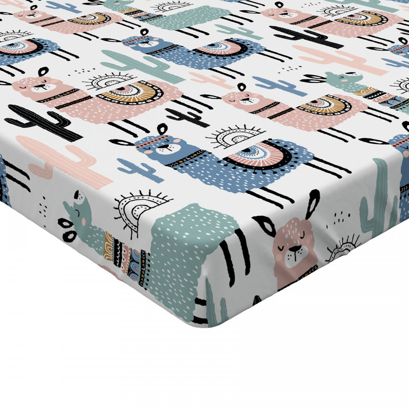 Llama Microfiber Fitted Sheet, Twin Fitted Sheet
