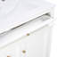 Meuble-lavabo de 30 po avec lavabo, un tiroir basculant, trois tiroirs, tablette de porte, porte à fermeture douce, blanc