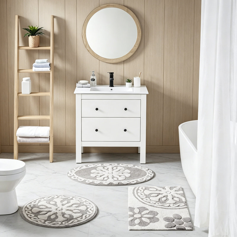 Medallion Cotton Tufted Bath Rug