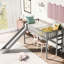 Lit mezzanine simple avec glissade Fun - gris-442455398-442455393