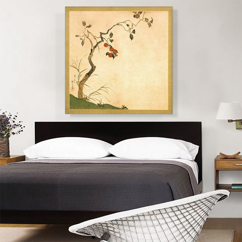 «The Persimmon Tree» par Sakai Hoifi - reproduction d'art sur toile tendue, H 36 po x l 36 po x P 0,75 po
