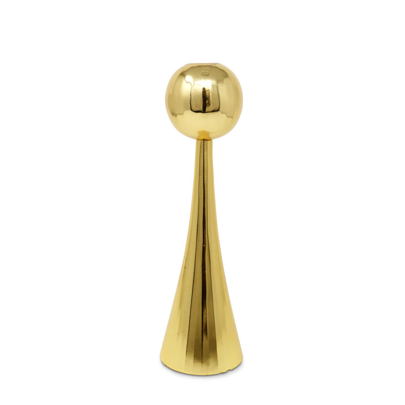 12" Gold Stainless Steel Tabletop Taper Candlestick