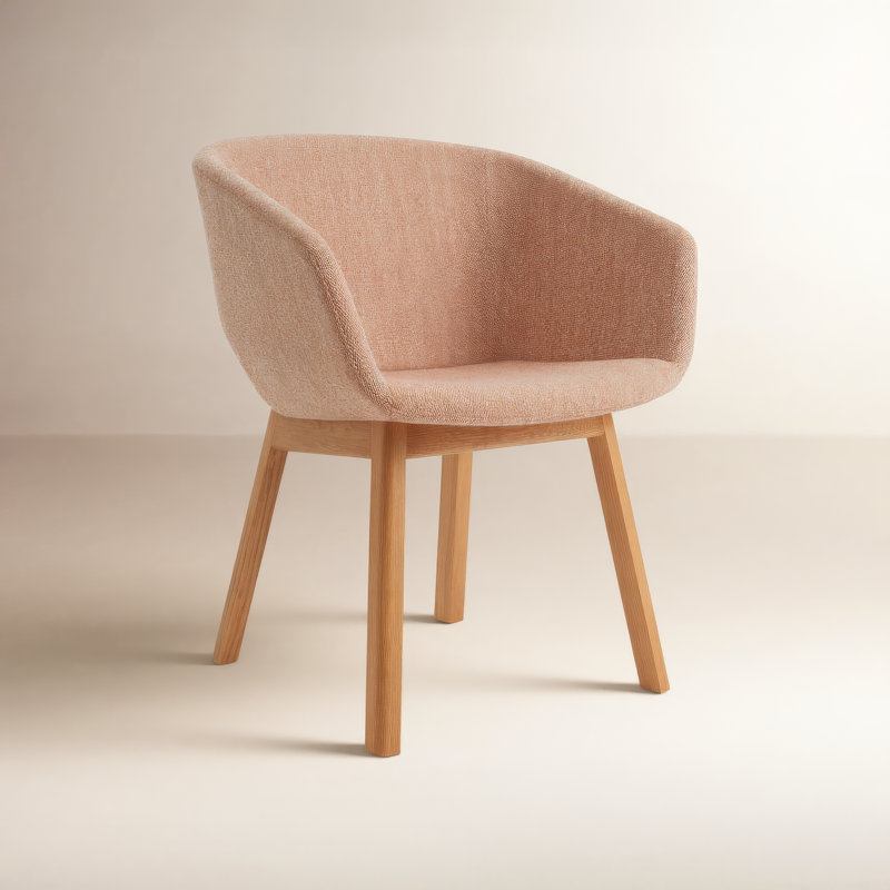 Chaise de travail hôte en velours tempête, Tissage de tomates Tait, Chêne blanc