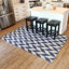 Tapis bleu / blanc rectangulaire en coton tissé à plat géométrique Amberjo - 8 pi x 11 pi-1813029144