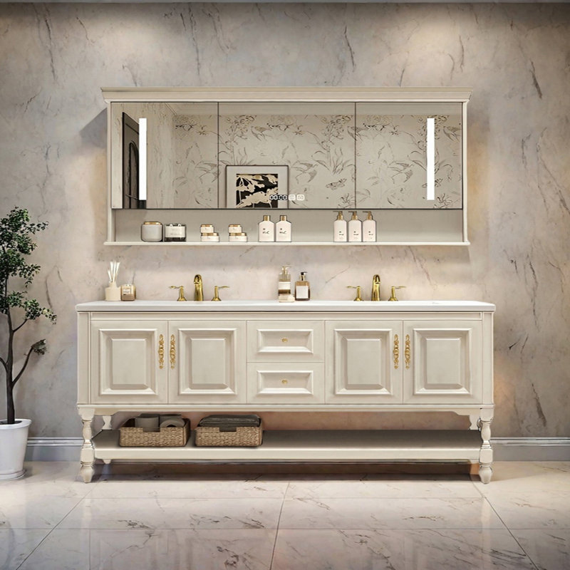 Armoire de salle de bain style campagnard américain, H 31,49 po x l 74,8 po x P 21,65 po