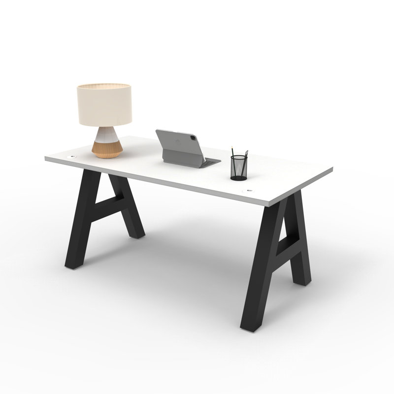 Serenity A-Frame Executive Writing Desk, 72x30, White Top, 30" H x 72" W x 30" D, Brite White