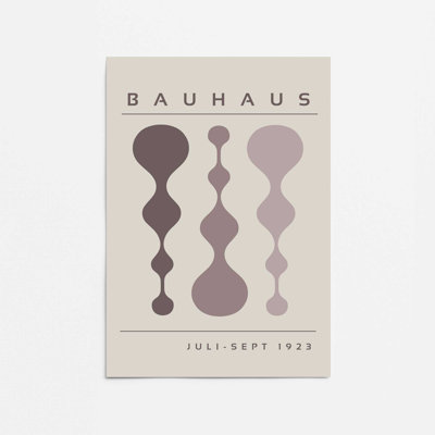 Warm Taupe Retro Bauhaus Poster I Print