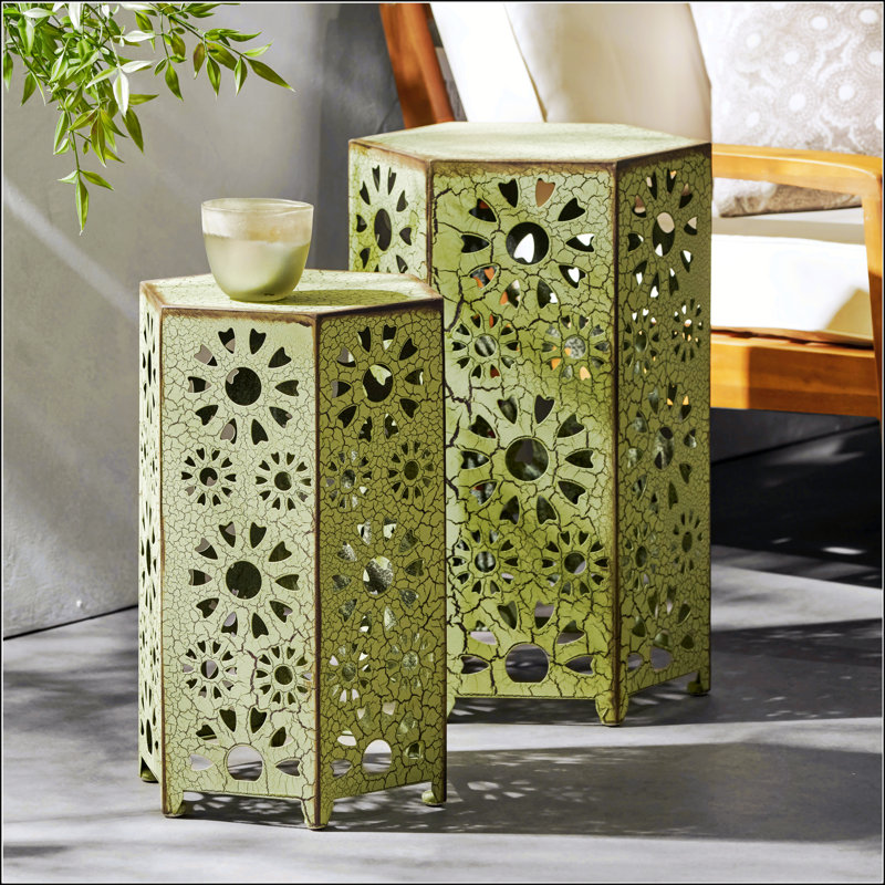 Table d'appoint d'extérieur ELIAA Sunburst, Vert