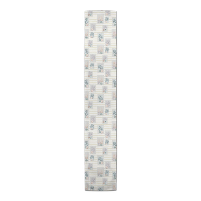 Arrain Rectangular Striped Table Runner, 72" x 16", Yellow