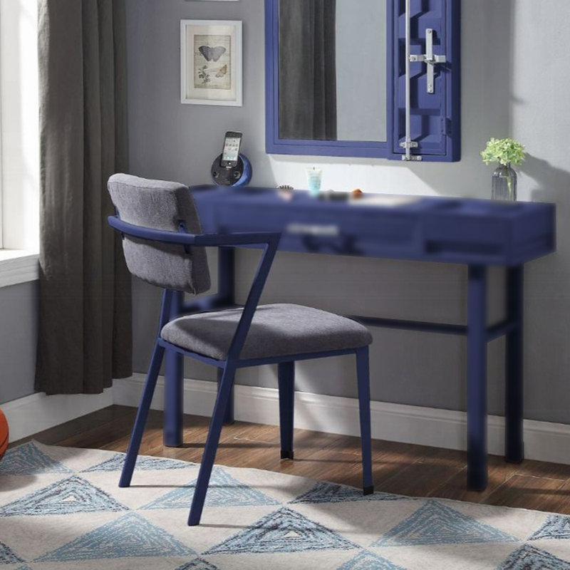 CHAISE DE BUREAU 24,4 ", TISSU GRIS, Bleu
