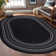 Raceland Black Non-Slip Area Rug