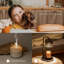 Lampe chauffe-bougie avec minuterie : chauffe-cire noir, hauteur réglable, intensité variable, avec 2 ampoules, décoration moderne style ferme pour la maison, la chambre, cadeau pour femme, anniversaire, pendaison de crémaillère