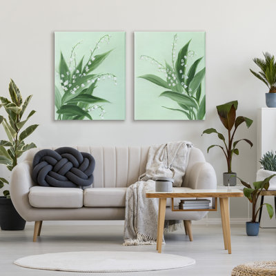 Ensemble de 2 toiles Blooming Lily of Valley, design par Grace Popp