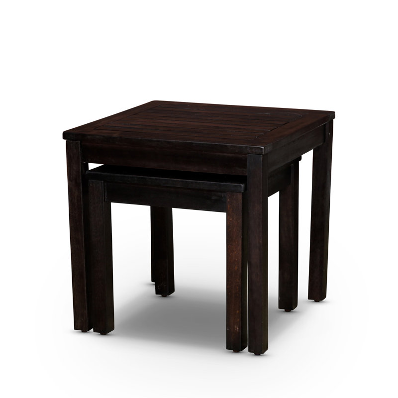 Versatile 2-Piece Eucalyptus Nesting Table Set For Outdoor Entertaining