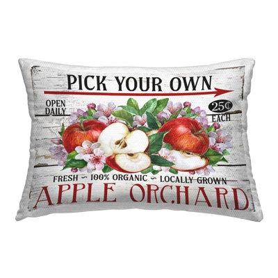 Pick Your Own Apples Outdoor Printed Pillow by Creatif Belle