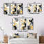 «Pastel Abstract with Blue Black and Gold Spots V», 3 pièces sur toile-556292652-556292655
