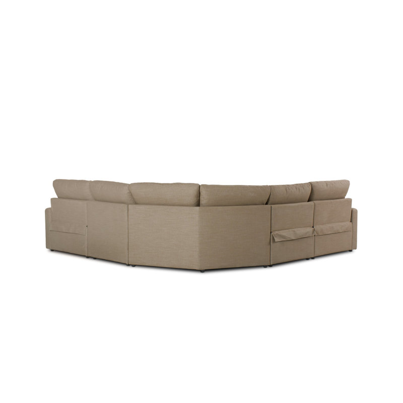 Tillery 5 - Piece Upholstered Sectional, Nomad Taupe Crypton Performance Weave