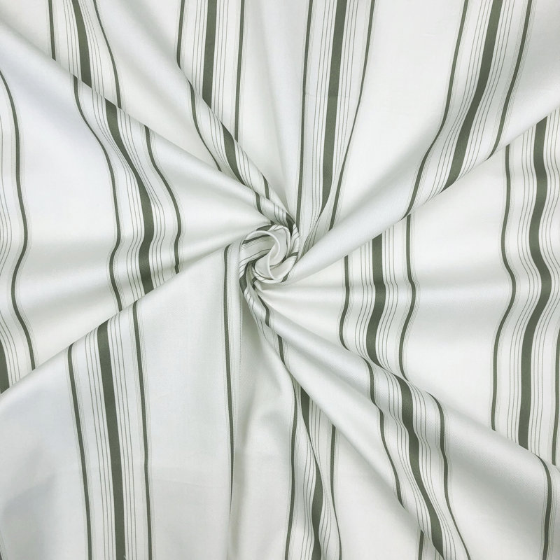 August Stripe Ivory Cotton Twin Duvet Cover Set