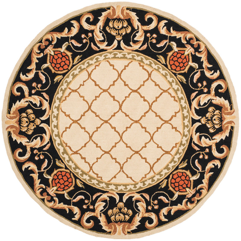 Eddings Hand Hooked Performance Oriental Rug, Round 6'