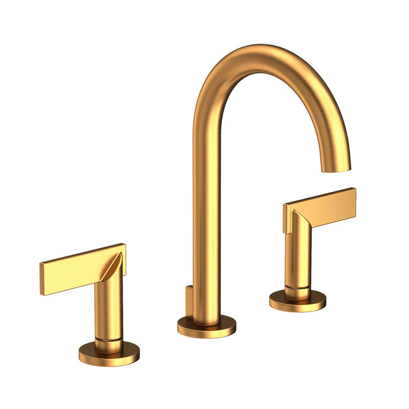 Priya Widespread Bathroom Faucet with Drain Assembly, Satin Gold