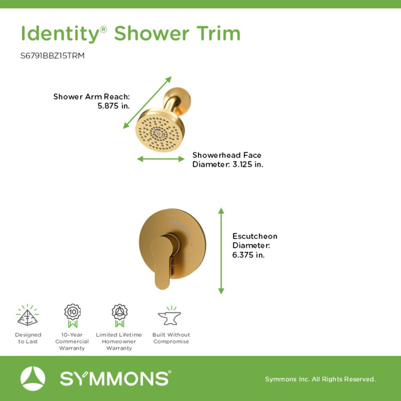 Identity HydroMersion Single Handle Shower Faucet Trim, Bronze