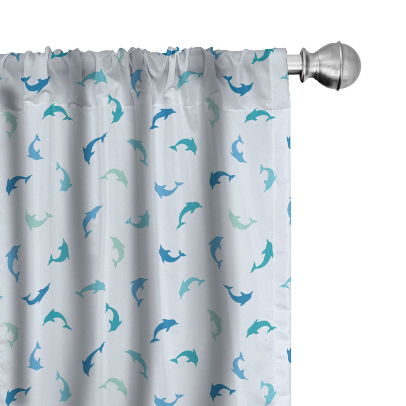 Sea Animals Semi-Sheer Rod Pocket Sliding Panel, 28" x 63"