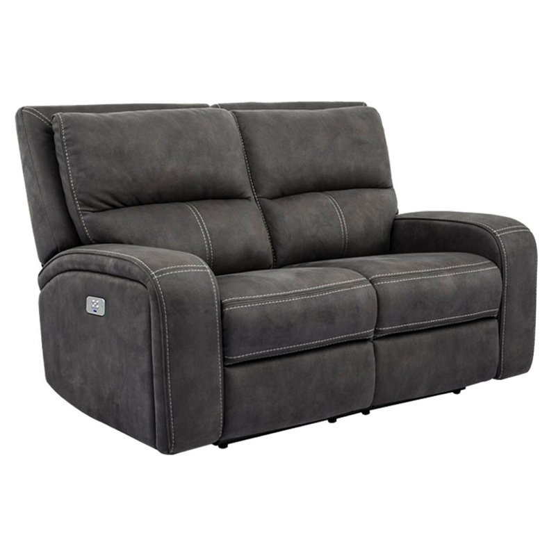 Causeuse inclinable à accoudoirs carrés 63 po Polla, Ardoise