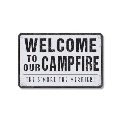 Welcome To Our Campfire 18 Inch x 24 Inch Novelty Aluminum Sign
