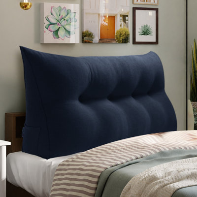 Sit-Up Back Comfort Large Triangular Bolster Headboard Reading Wedge Pillow
