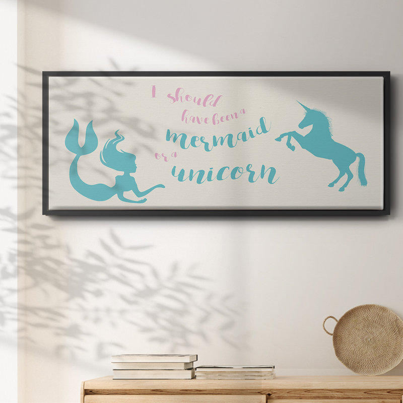 Mermaid Unicorn - toile encadrée, H 12 po x l 30 po