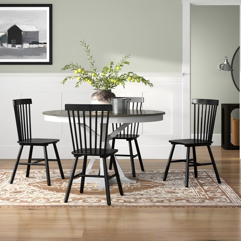 Chesley Solid Wood Side Chair, Black