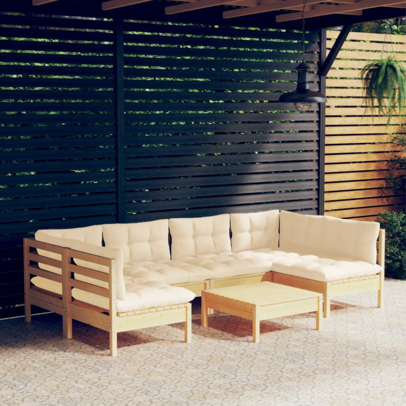 Ensemble de salon de jardin Vidaxl, Gris, Crème