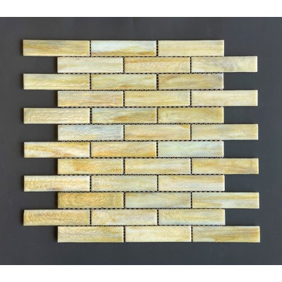 Iridescent 1" x 4" Brick Pattern Glass Mosaic Wall Tile
