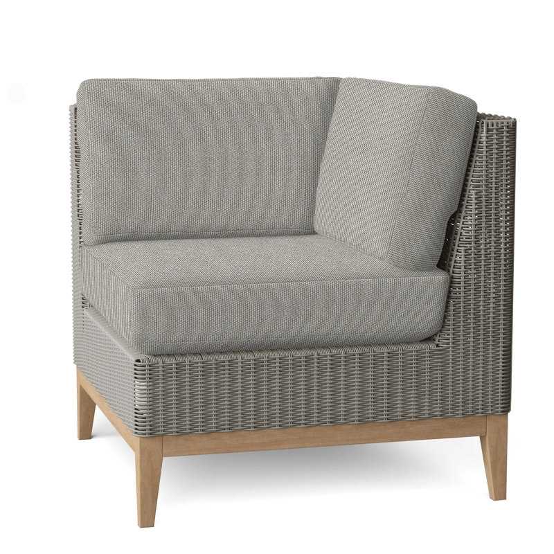 Frances Outdoor Corner Wedge Lounge Chair, Ash, Frances Textured Gray