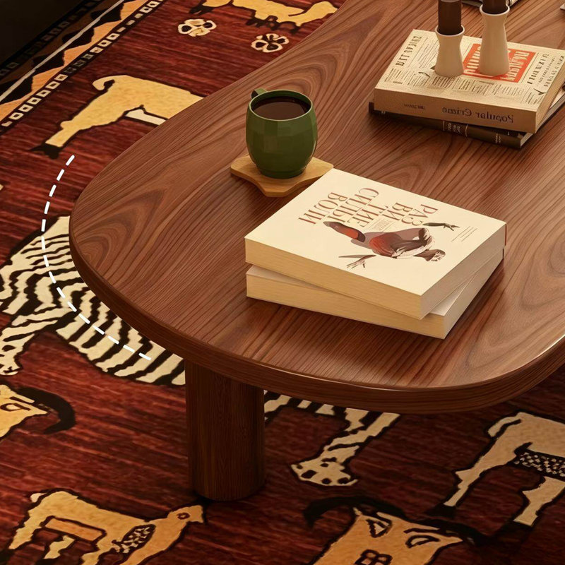 Table basse en bois de style nordique., H 15,7 po x l 55 po x P 27,5 po, Brun