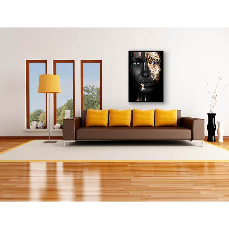 Noir Gold - No Frame Rectangle Print, Black Frame, 135cm H x 90cm W x 10cm D