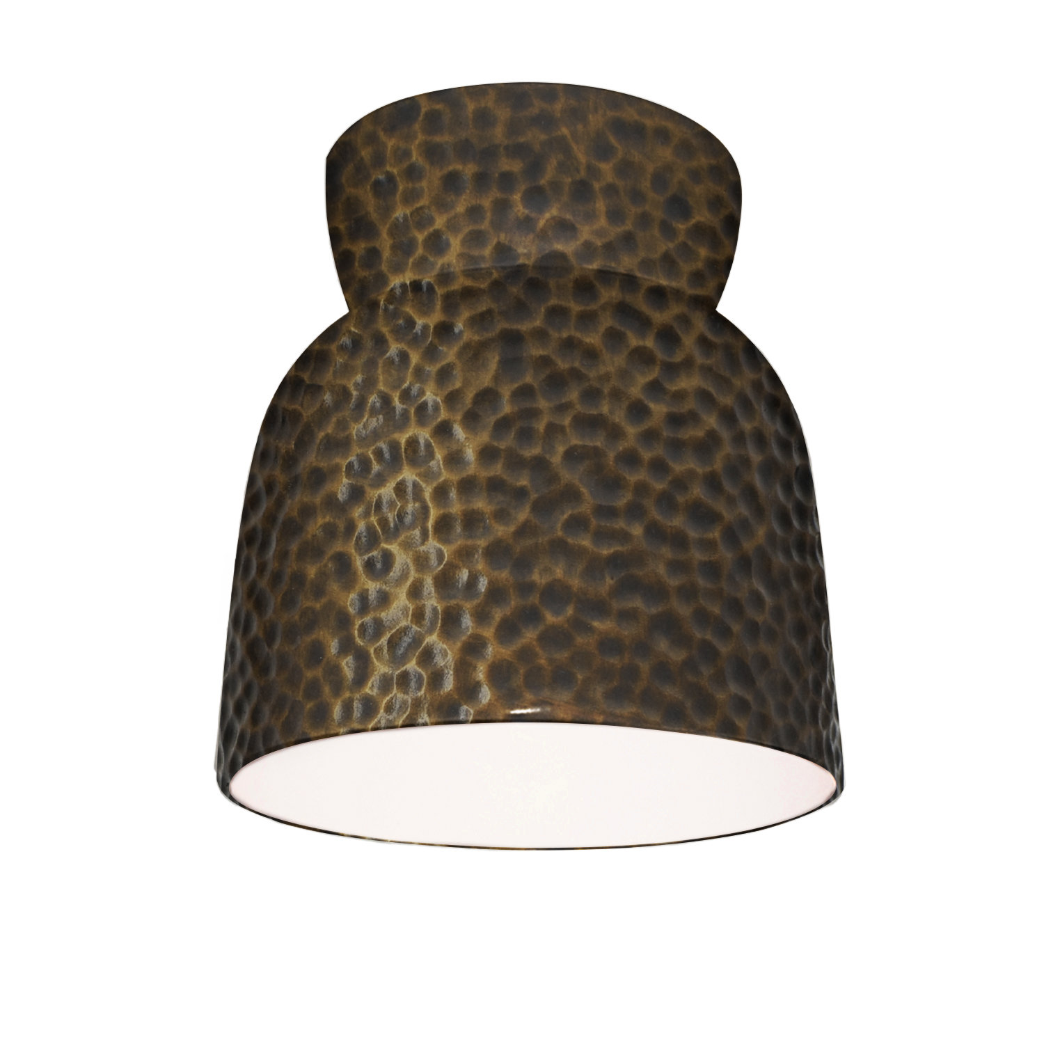 Logan 8" Single Light Flush Mount, Hammered Brass, Incandescent (Not Included)